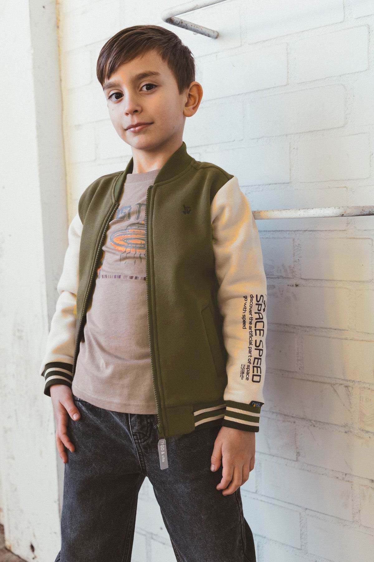TYGO&vito Baseball vest Vico Olijfgroen