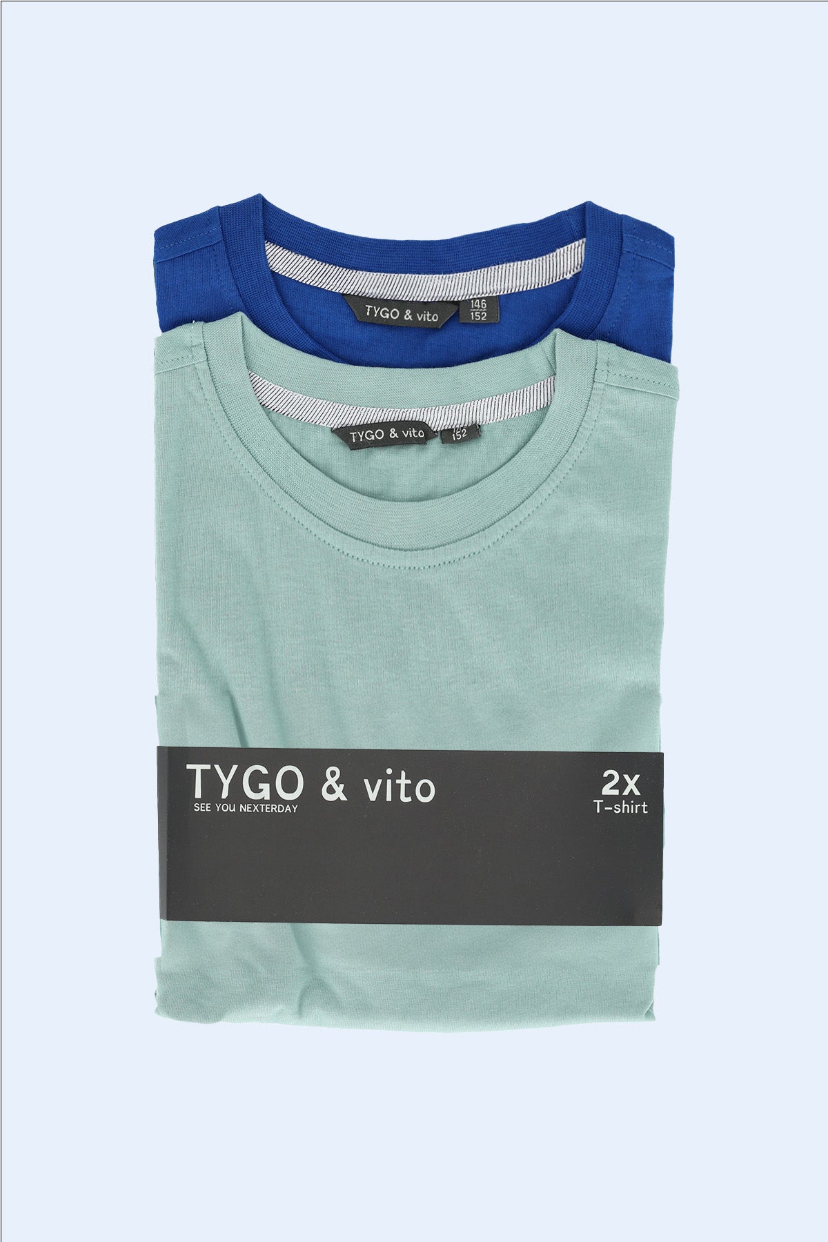 TYGO & vito 2-Pack T-Blouses Stan Blauw en Licht Groen