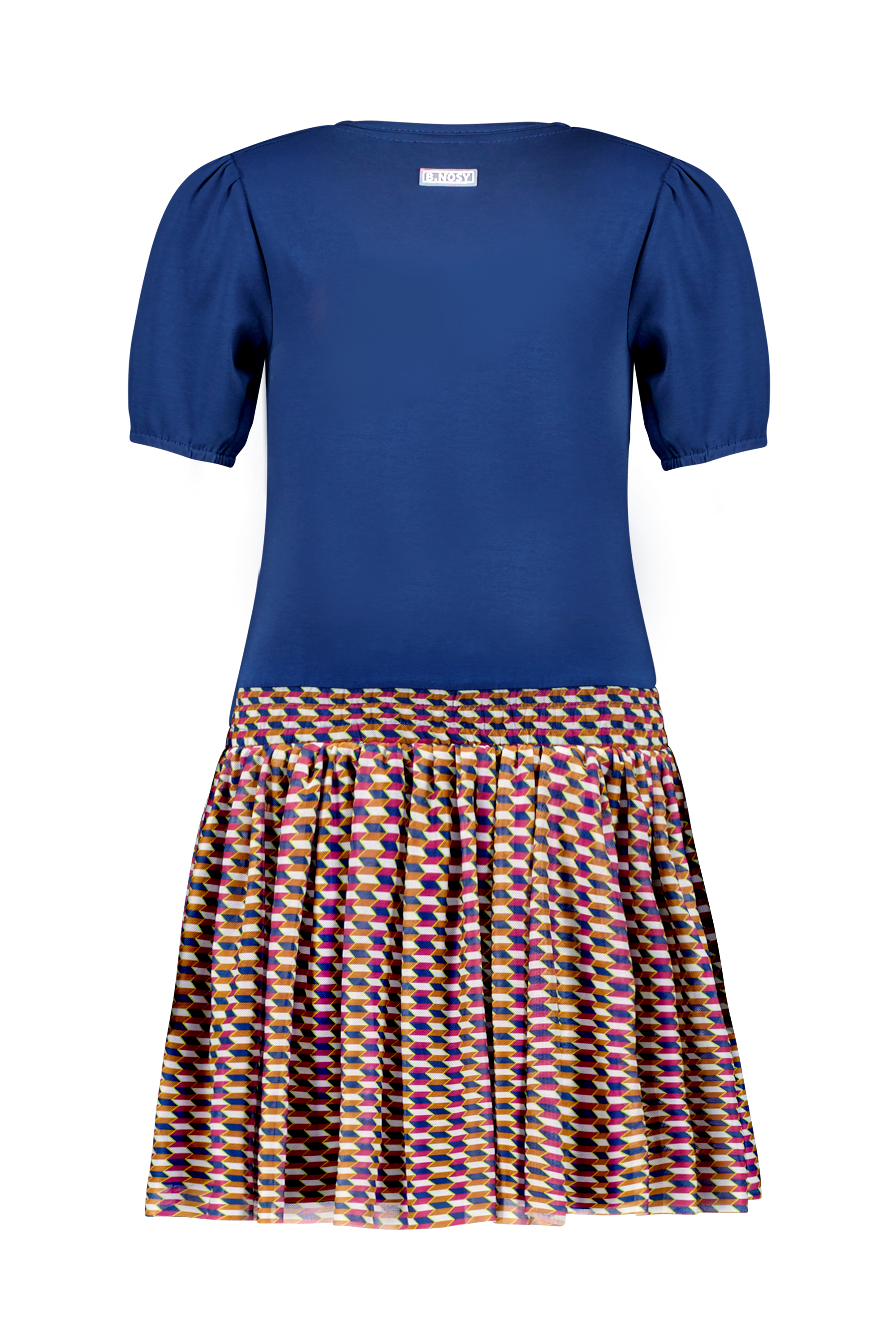 B.Nosy Girls Dress With Puffed Sleeves And Retro Ao Mesh Skirt + Belt