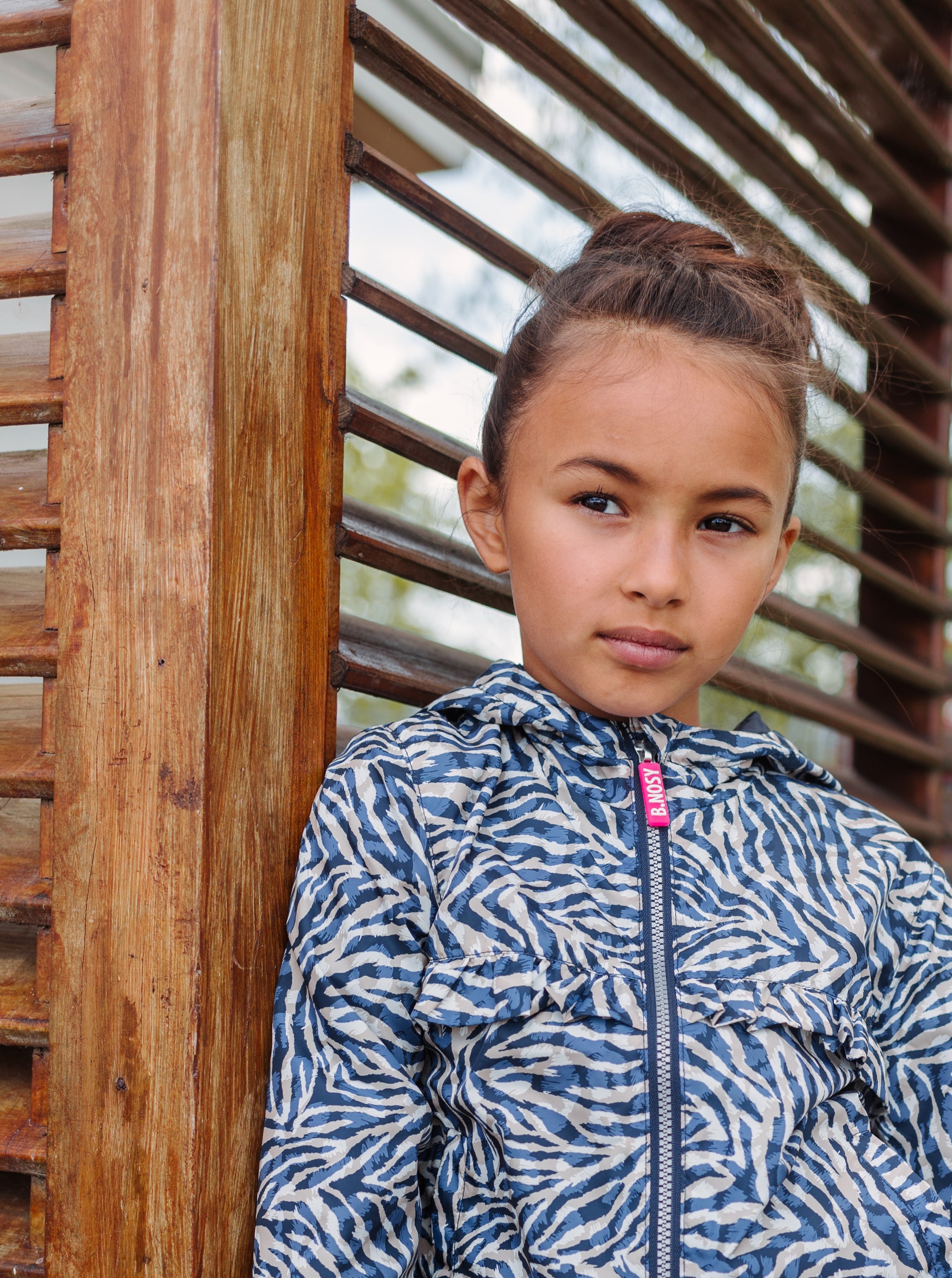 B.Nosy Girls Aop Jacket W/ Horizontal Ruffle Detail