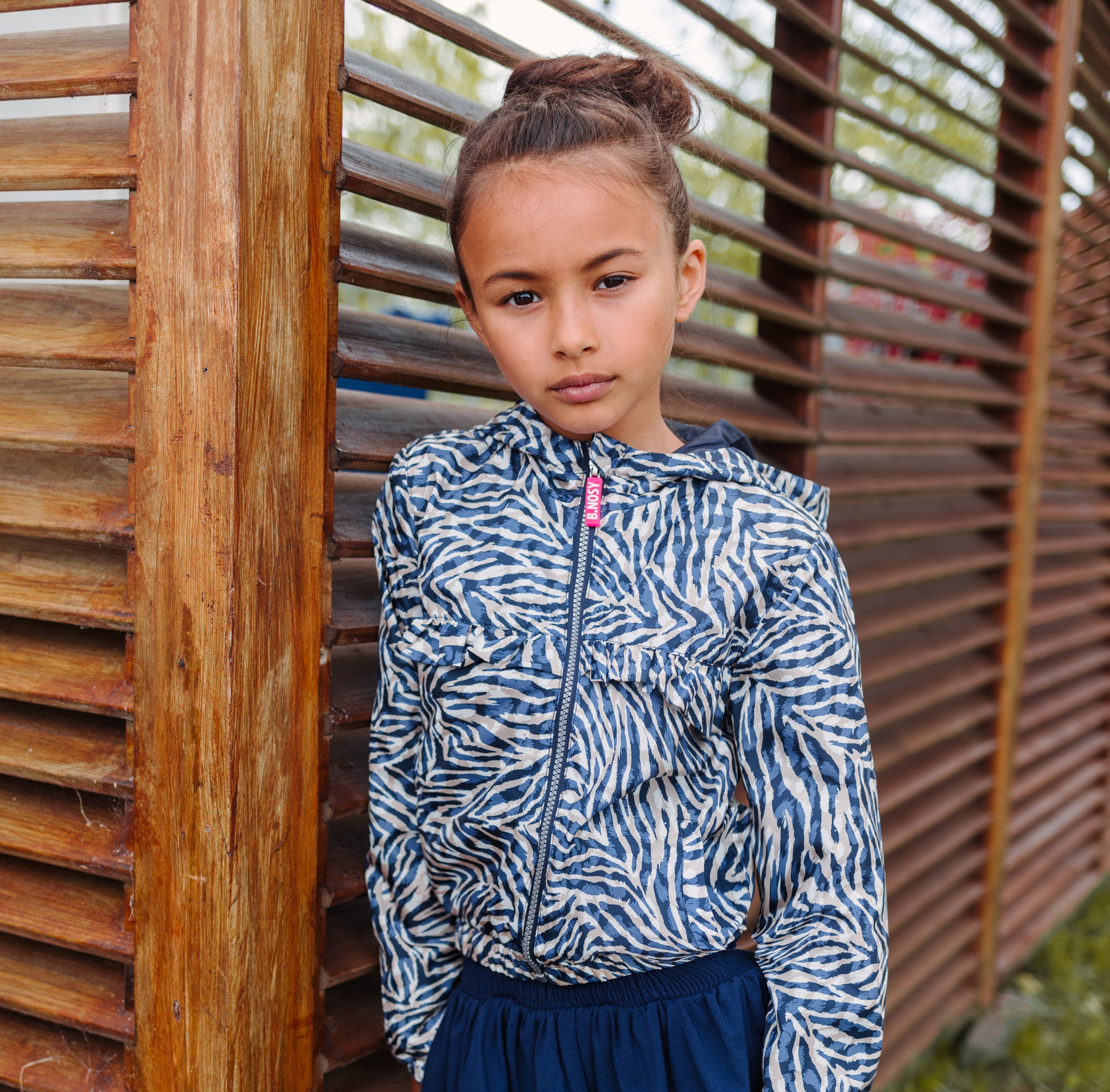 B.Nosy Girls Aop Jacket W/ Horizontal Ruffle Detail