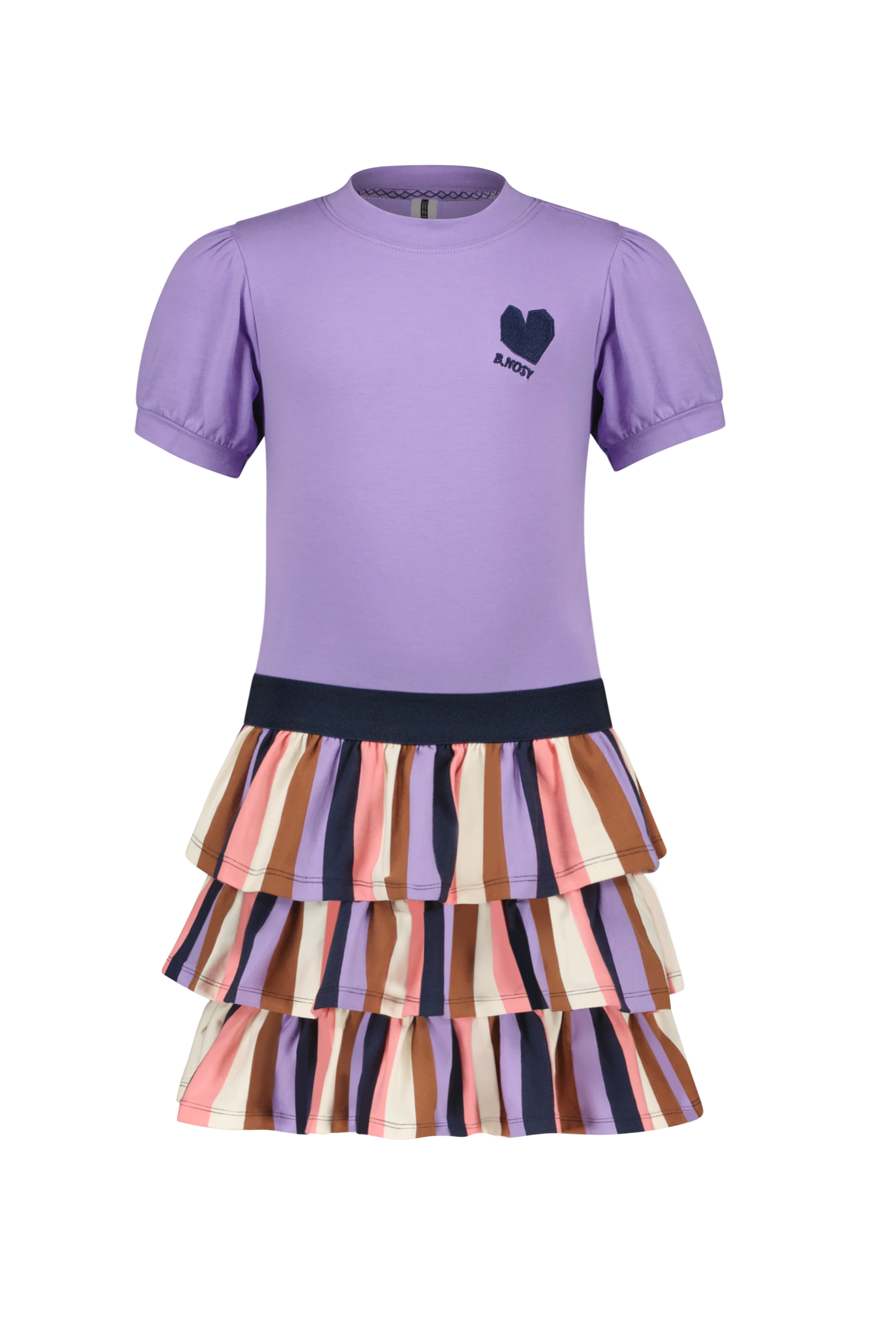 B.Nosy Girls Dress W/ Lilac Puff Sleeves Top / 3 Layers Skirt