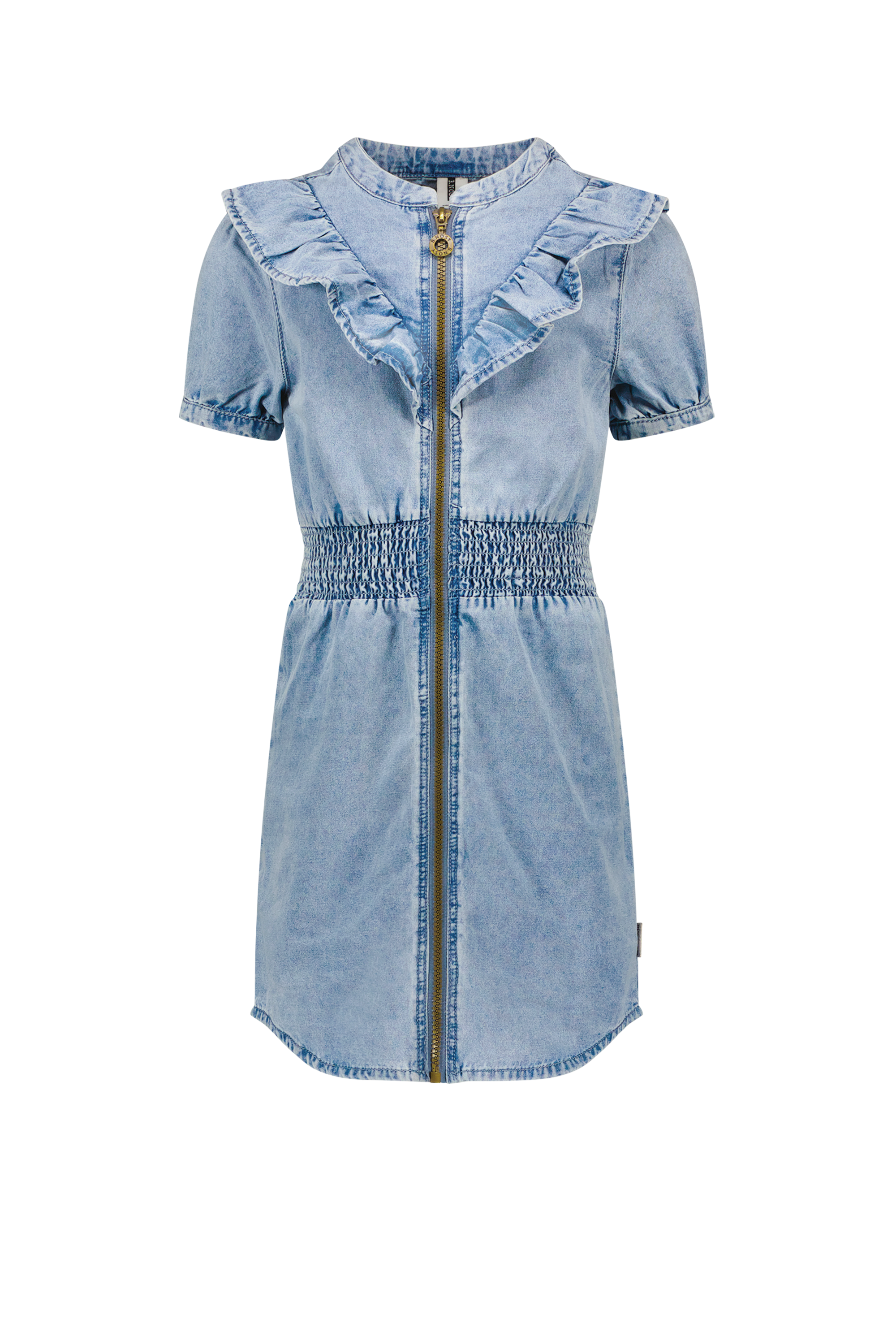 B.Nosy Girls Chambray Dress W/ Zipper And Smocked Wb