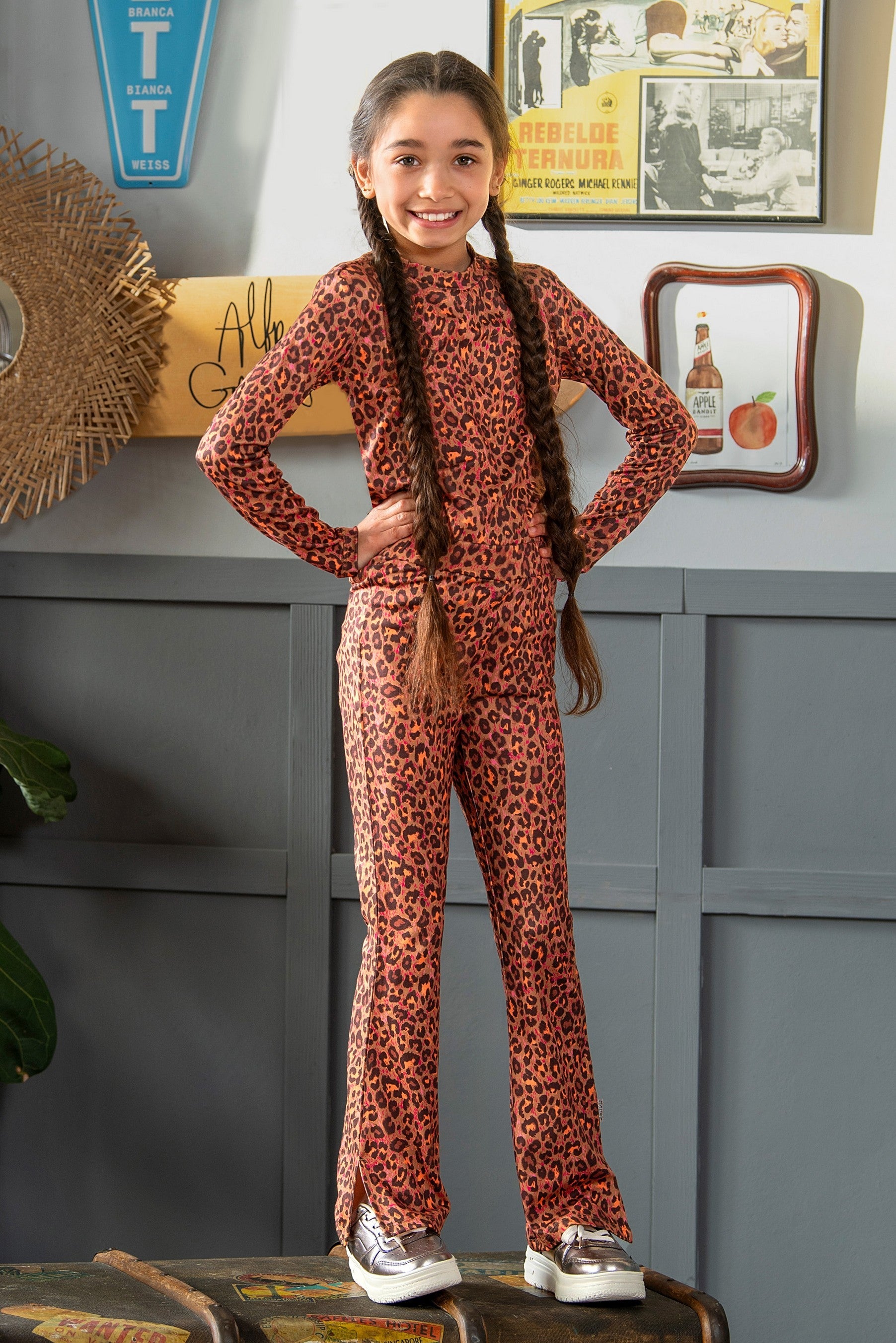 B.Nosy Phoebe Flared Broek Panter