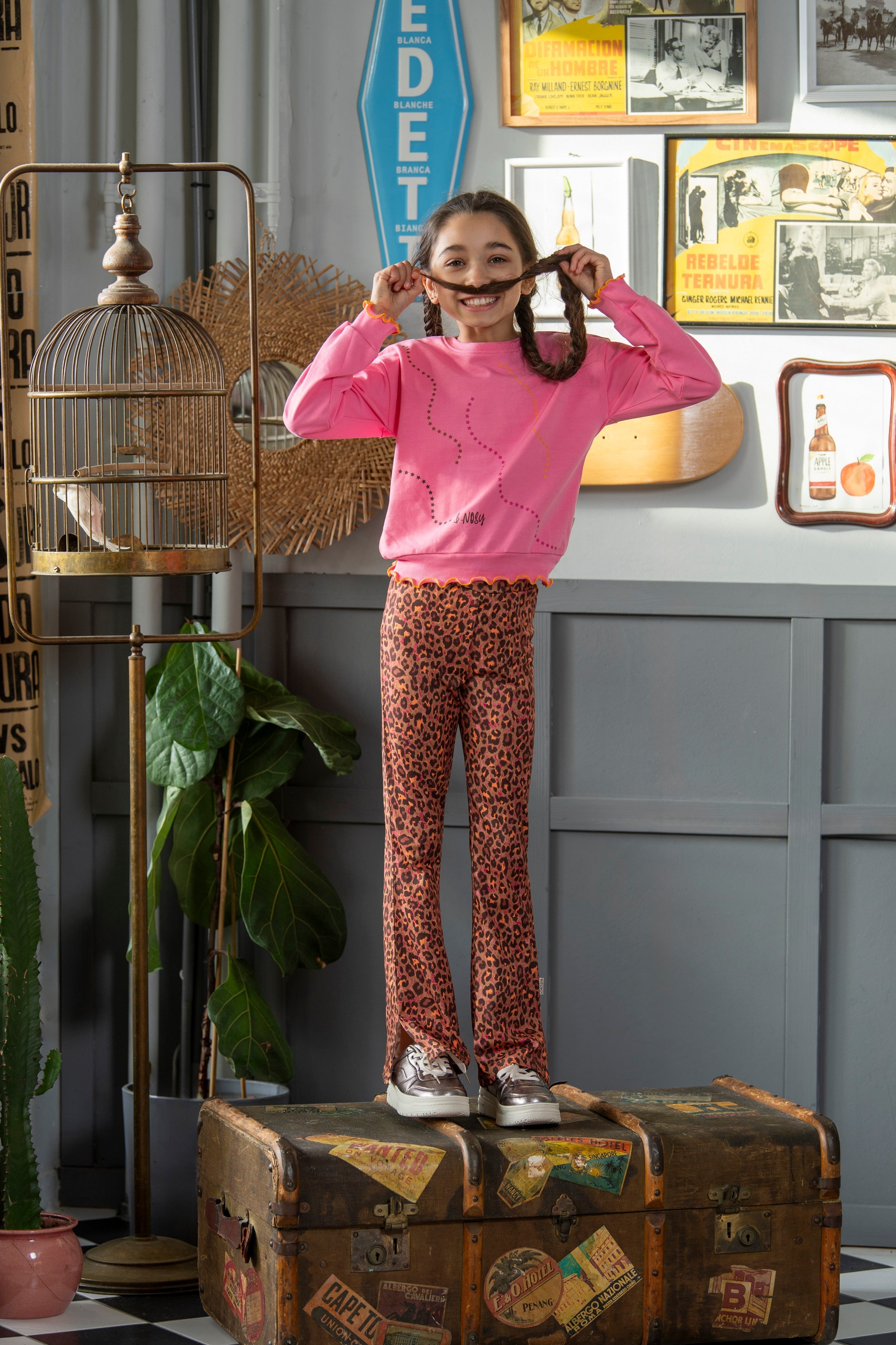 B.Nosy Phoebe Flared Broek Panter