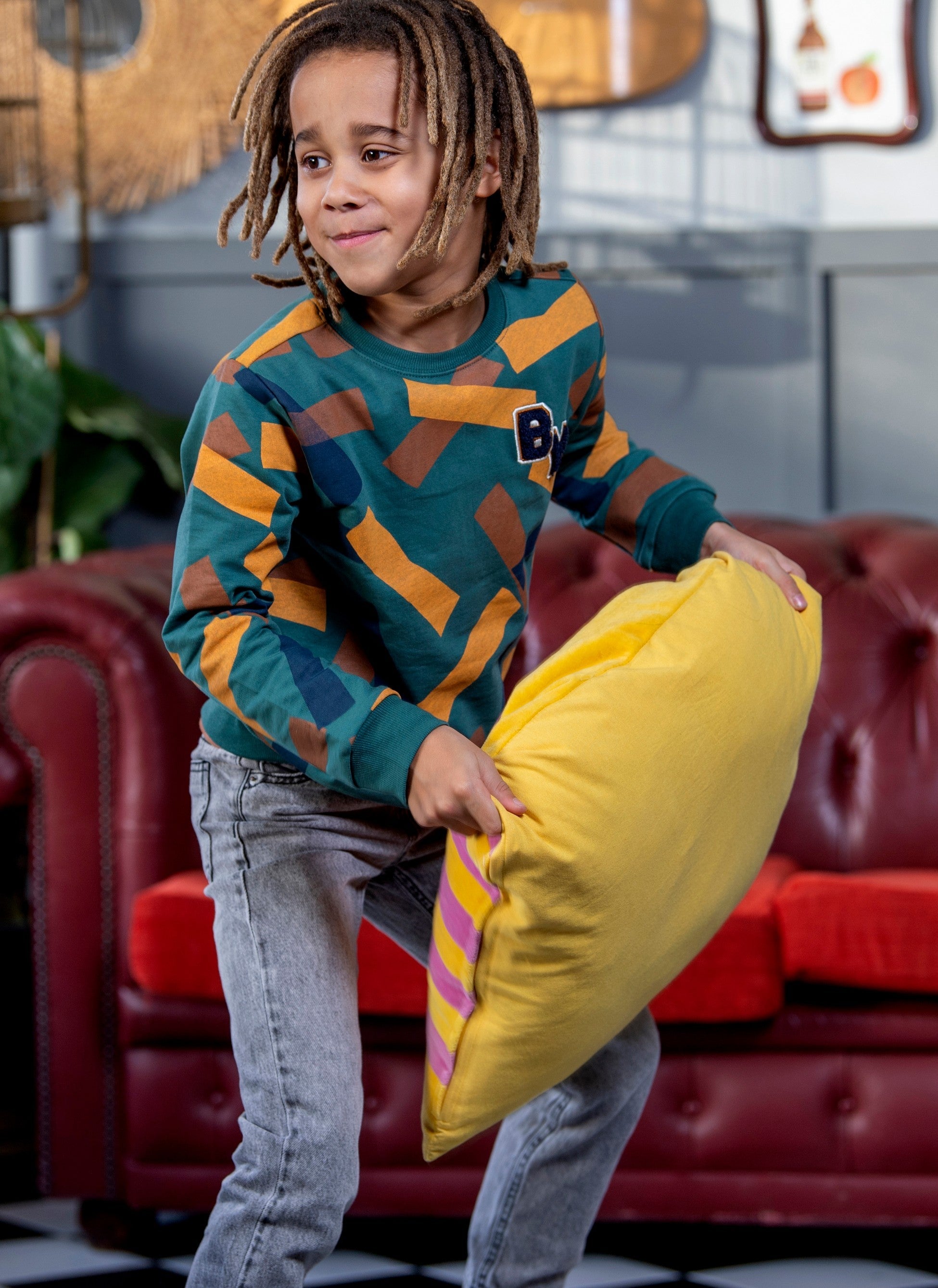 B.Nosy Scott Sweater Print Groen
