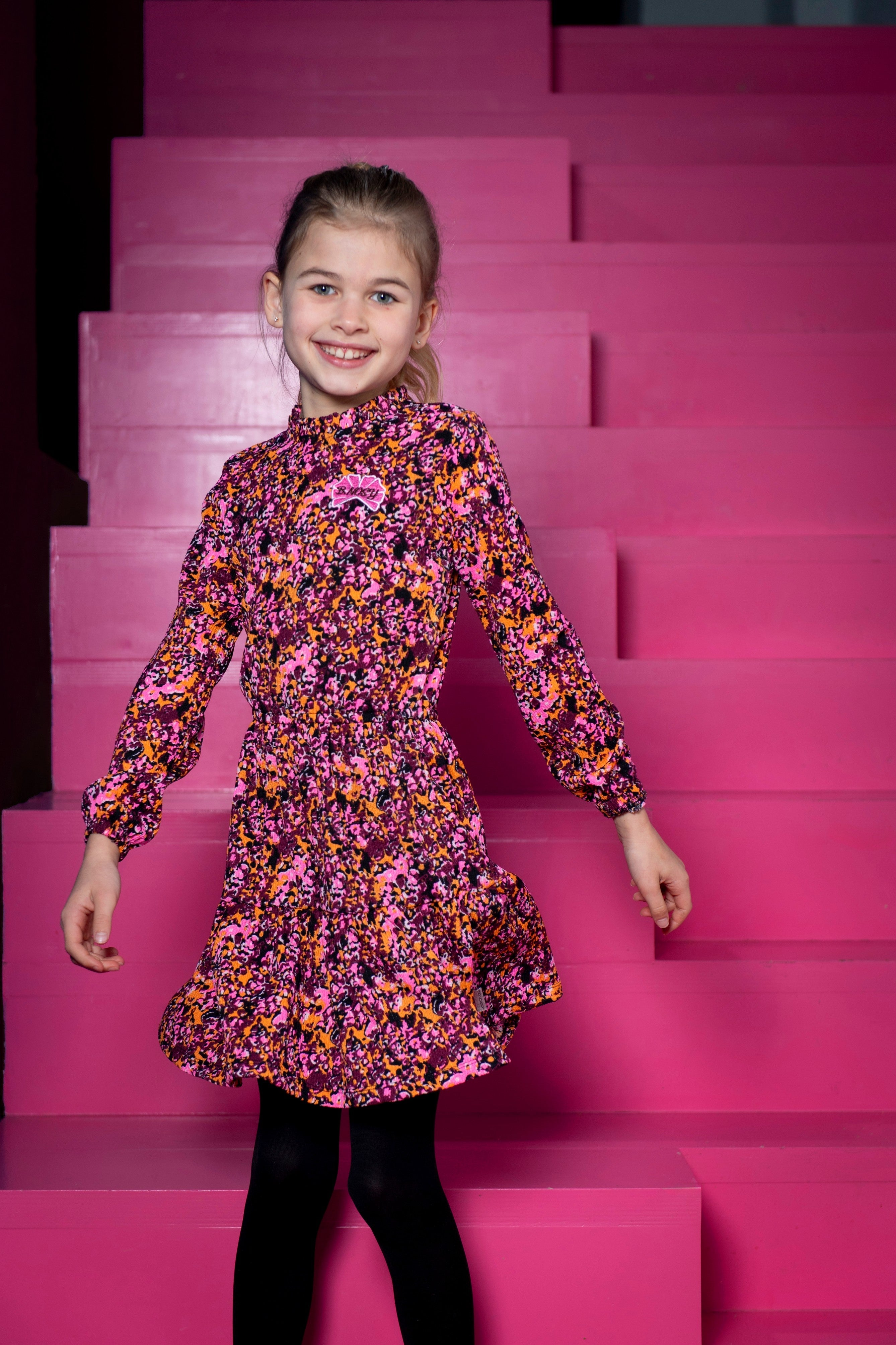 B.Nosy Dalia Jurk Print Roze