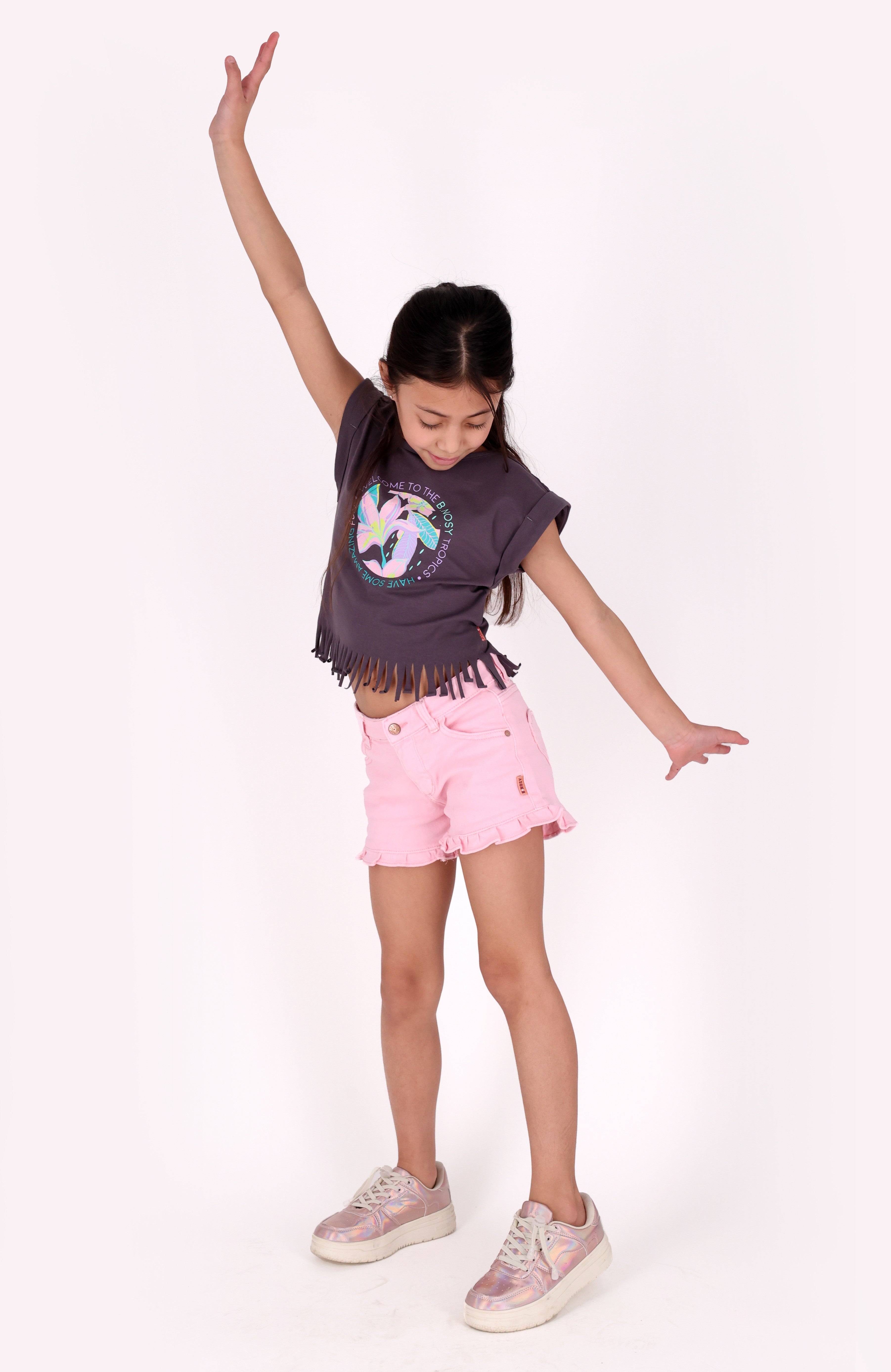 B.Nosy Portia denim short candy roze