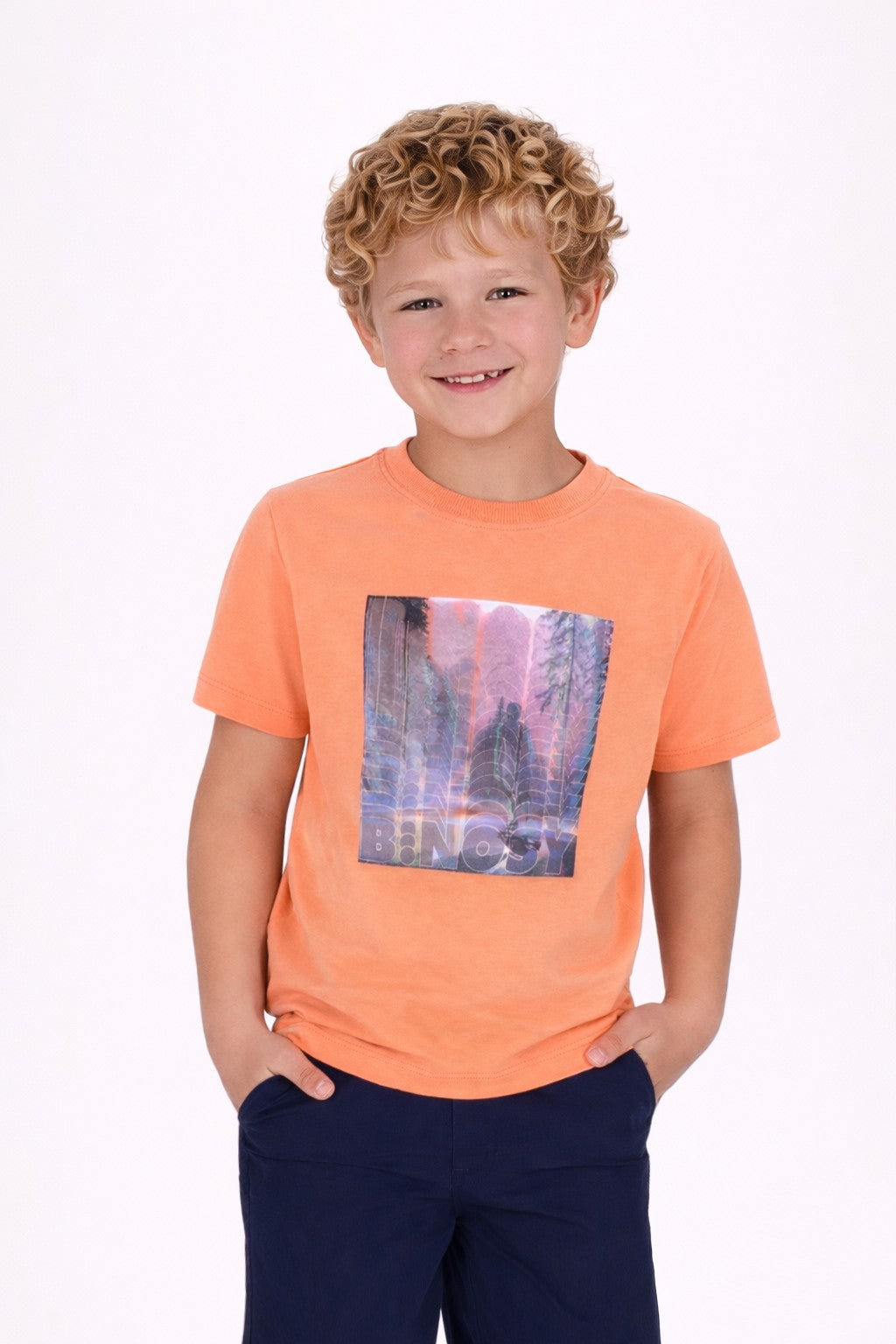 B.Nosy Timmy T-Shirt oranje flamingo