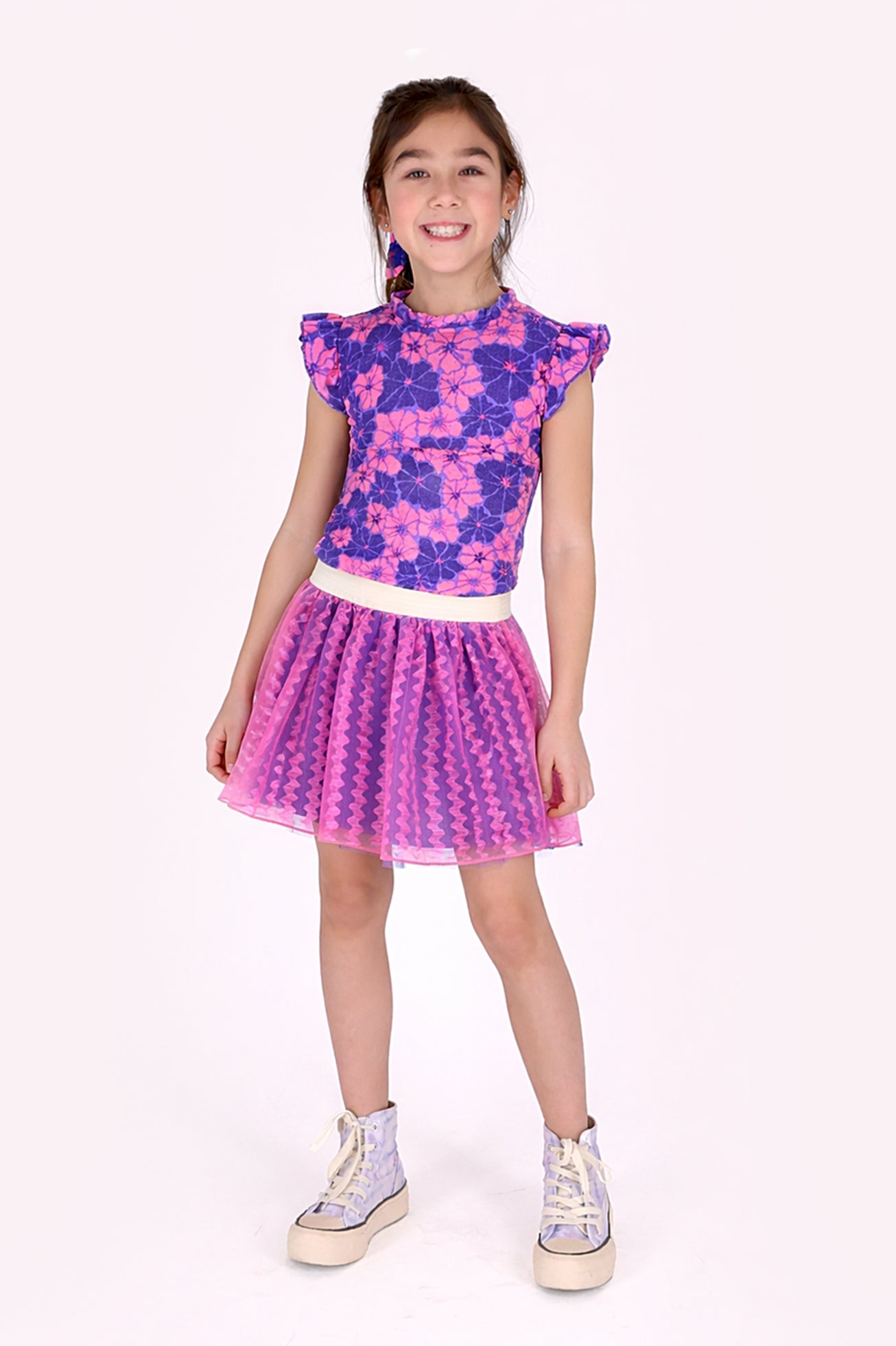 B.Nosy Tamar top bloemen Paars