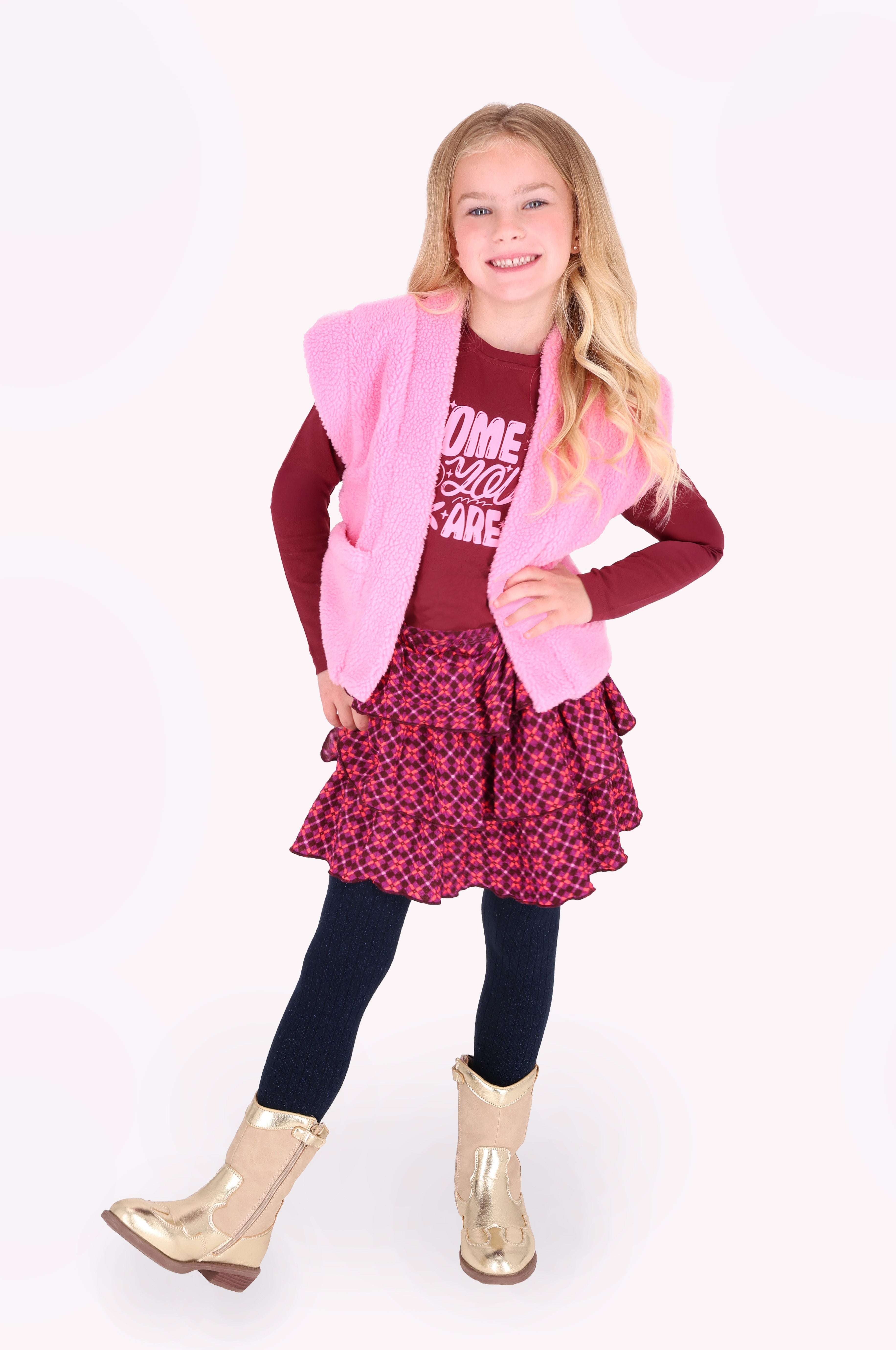 Georgie Teddy Gilet Roze