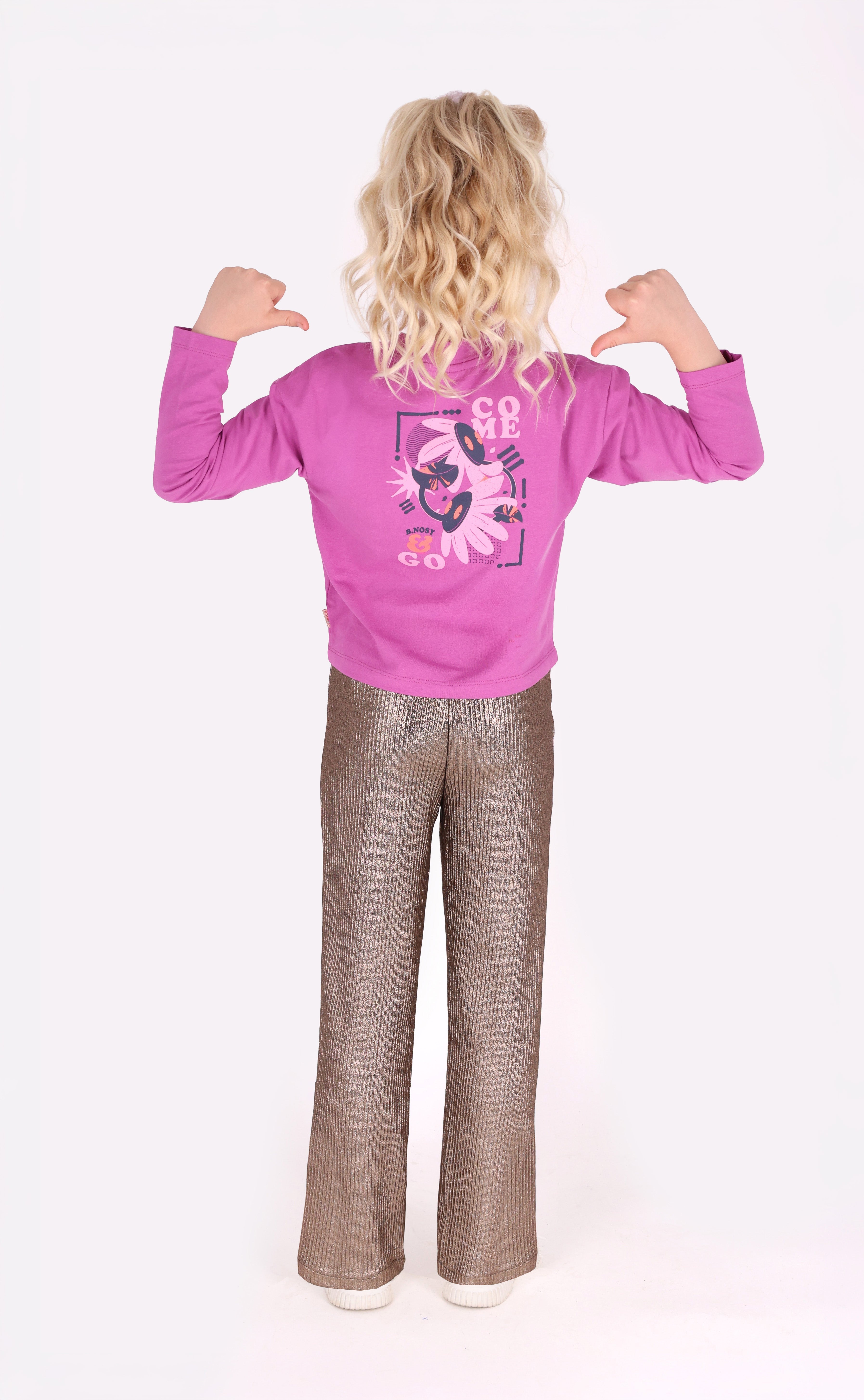 Tina Lange Mouwen Shirt Paars Catt Orchid