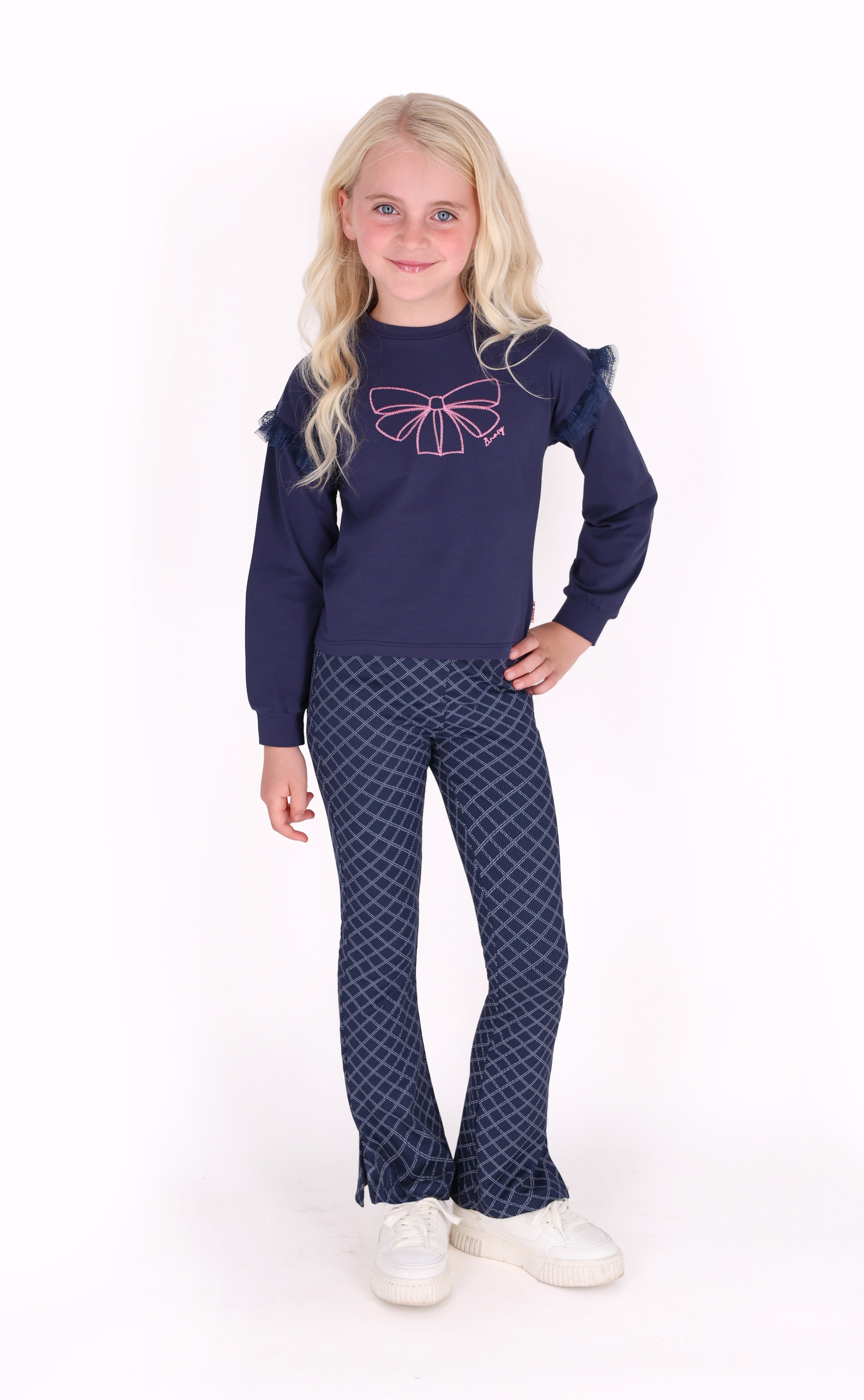 Priya Uitlopende Broek Donkerblauw