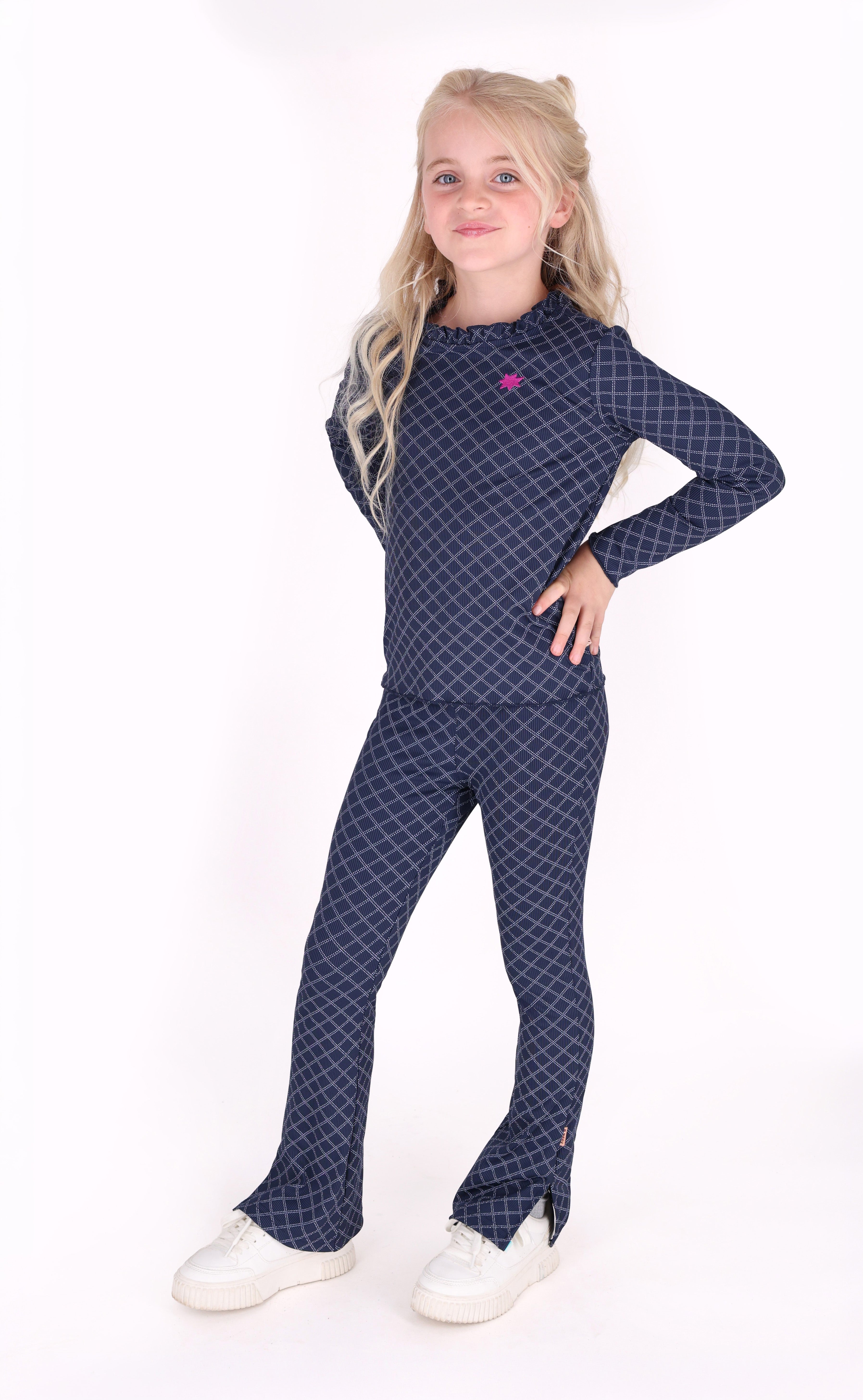 Priya Uitlopende Broek Donkerblauw