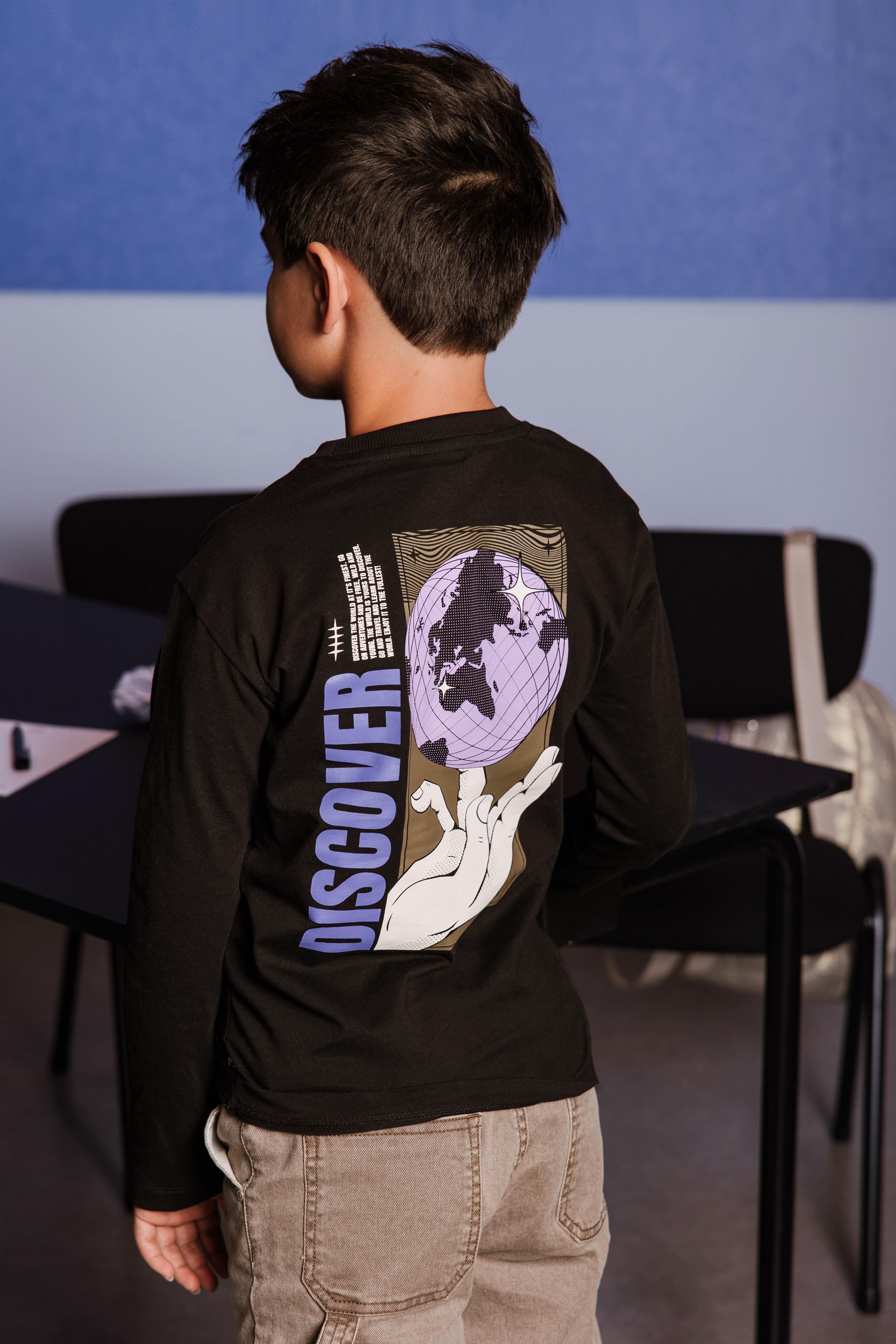 Theo Lange Mouwen Shirt Zwart