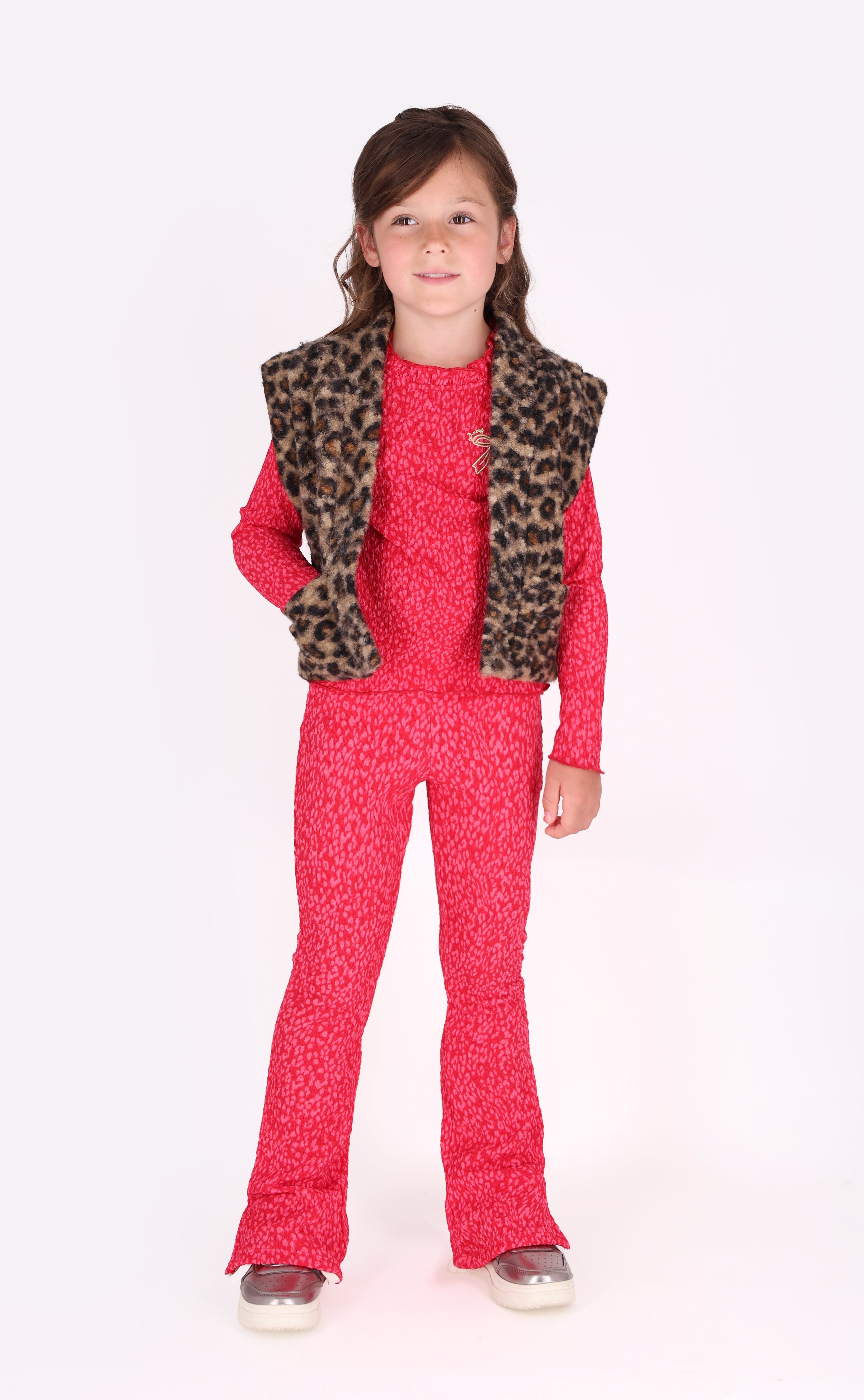 B.Nosy Georgie Teddy Gilet Panterprint Bruin