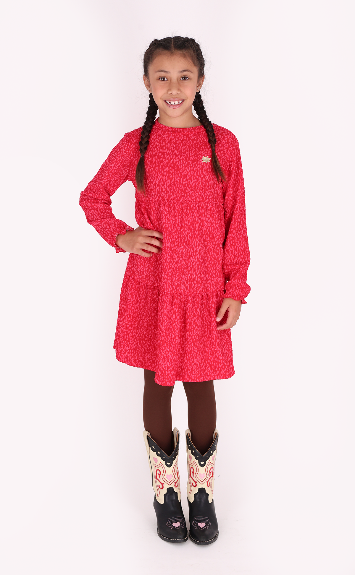 B.Nosy Dee Jurk Roze Panterprint