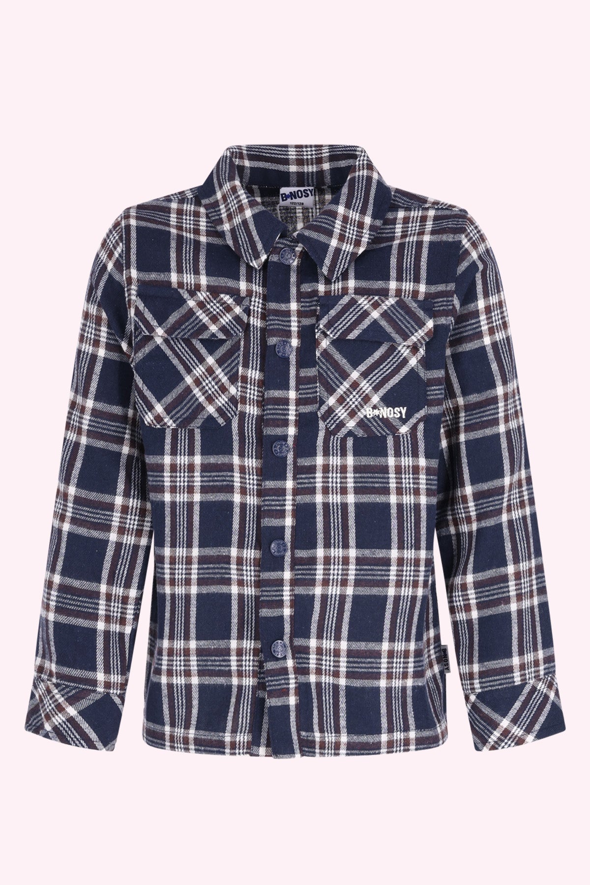 Bas Geruite blouse Donkerblauw