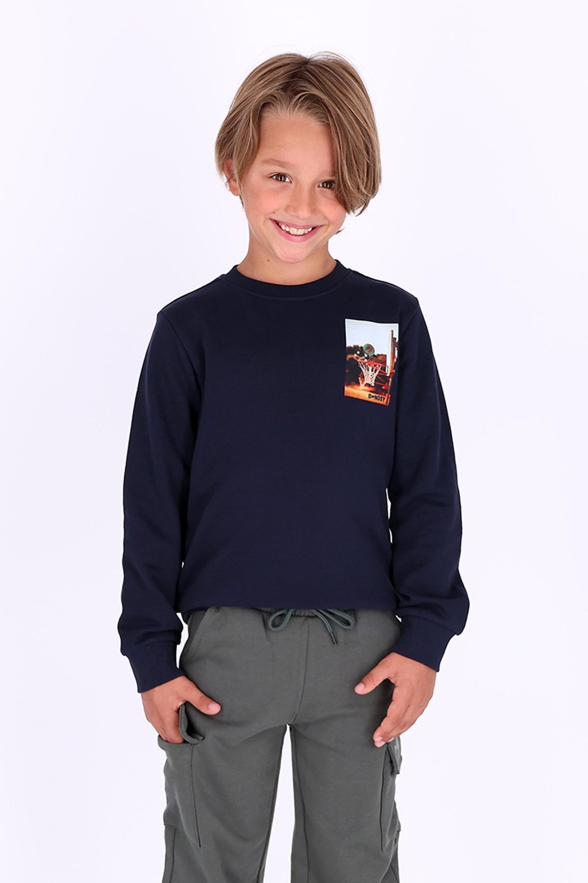 Trevor Lange Mouwen Shirt Donkerblauw