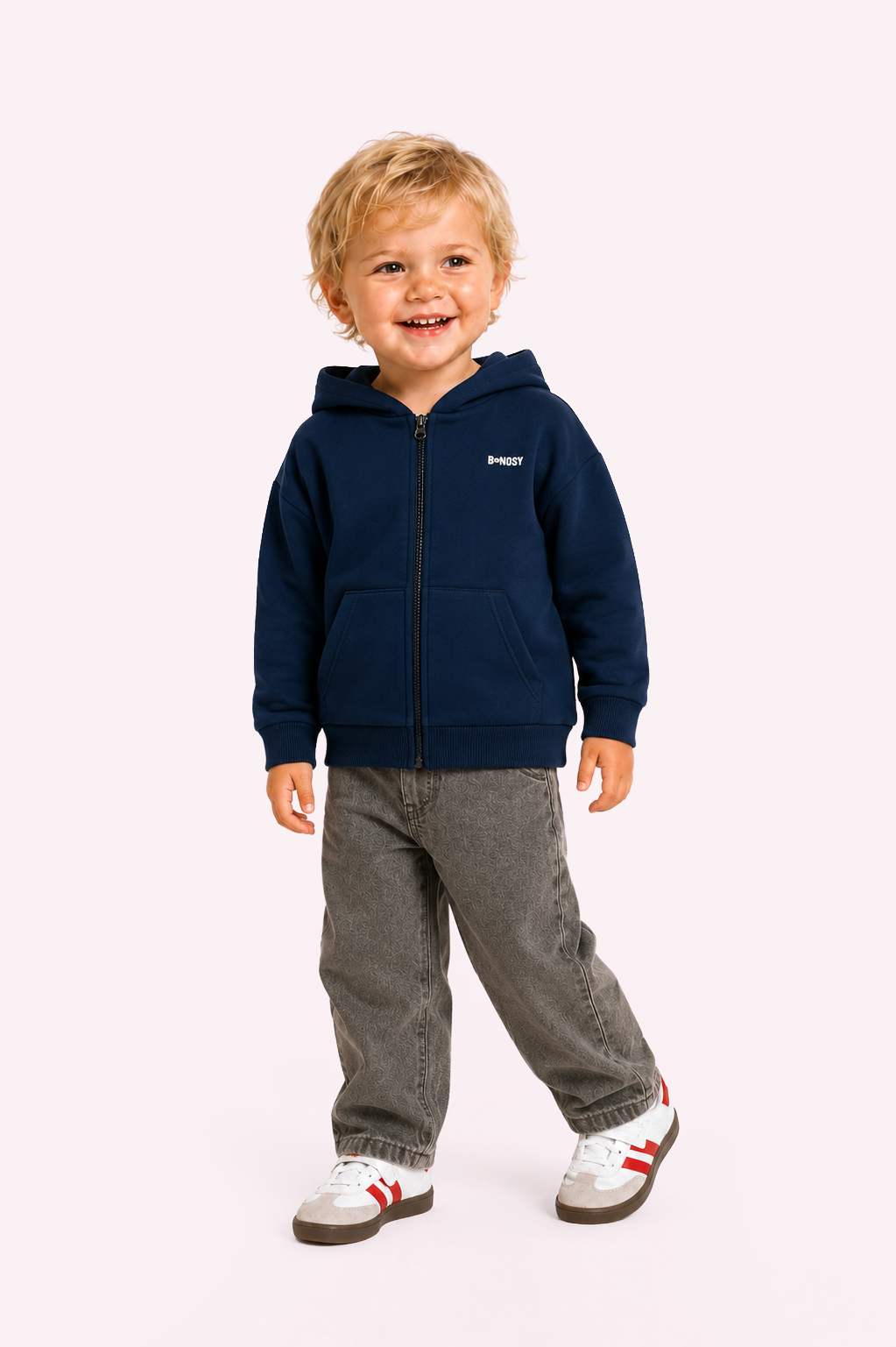 B.Nosy Mini Sten Hoodie Donkerblauw