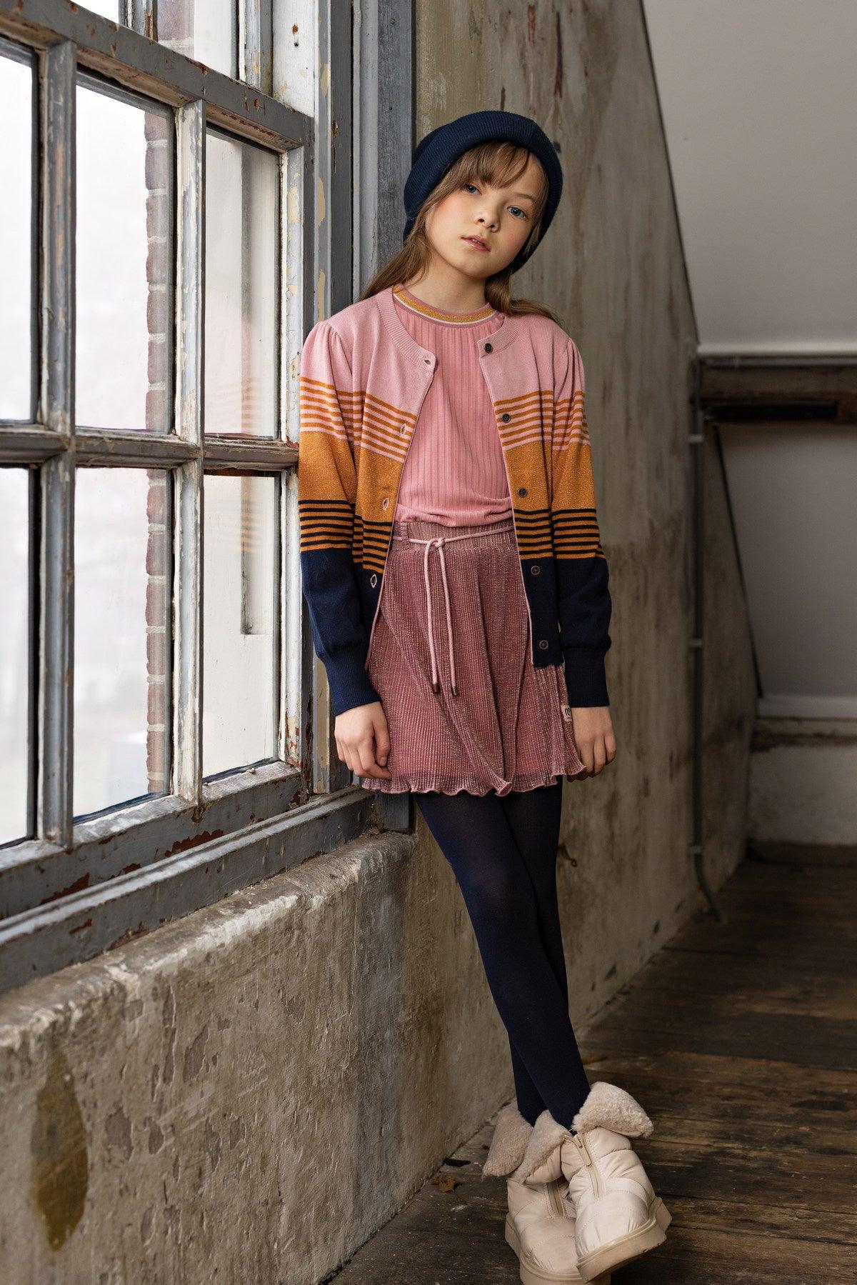Alou Fijn Gebreid Gestreept Vest - NoNo Kidswear