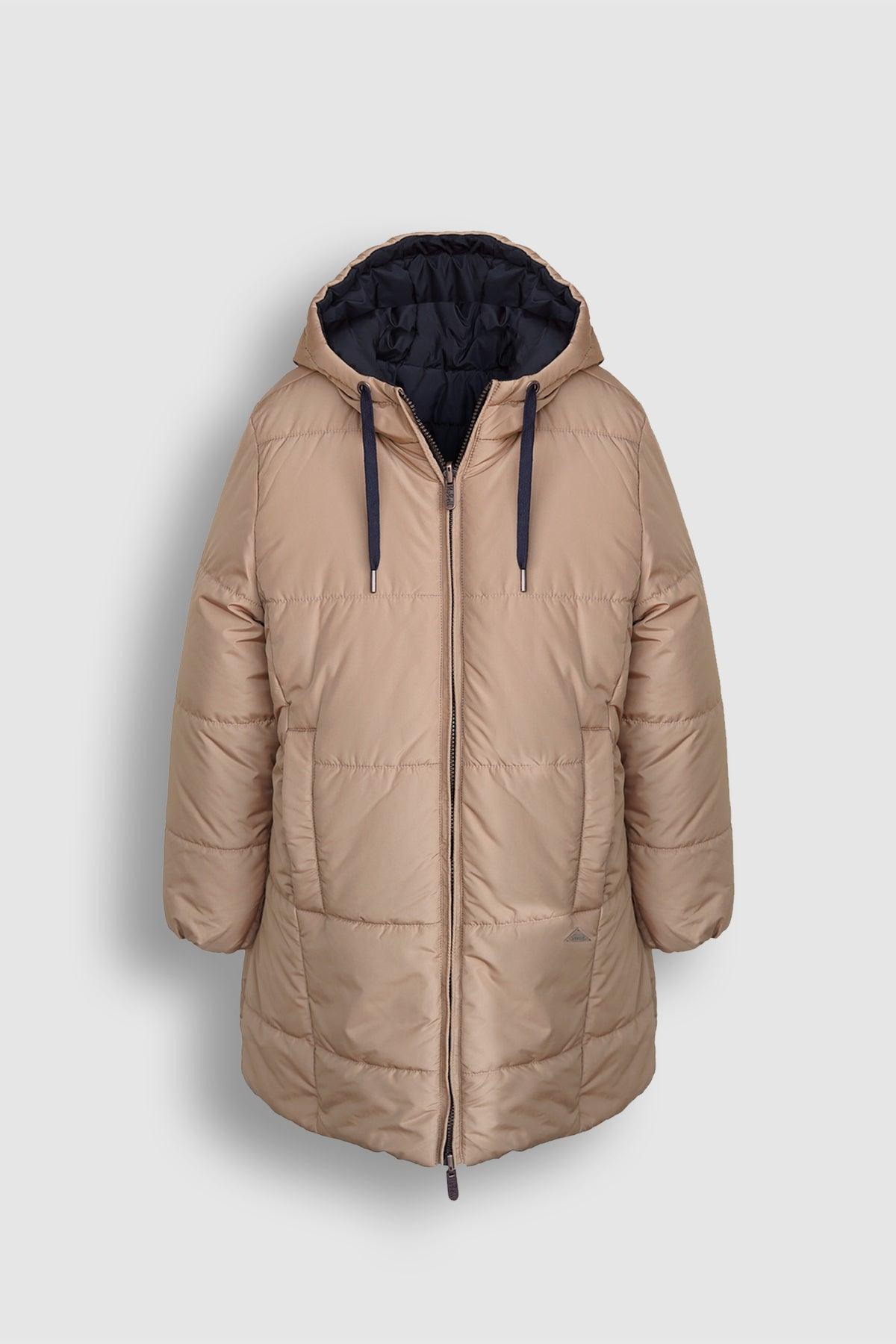 Baggy omkeerbare lange winterjas met capuchon - NoNo Kidswear