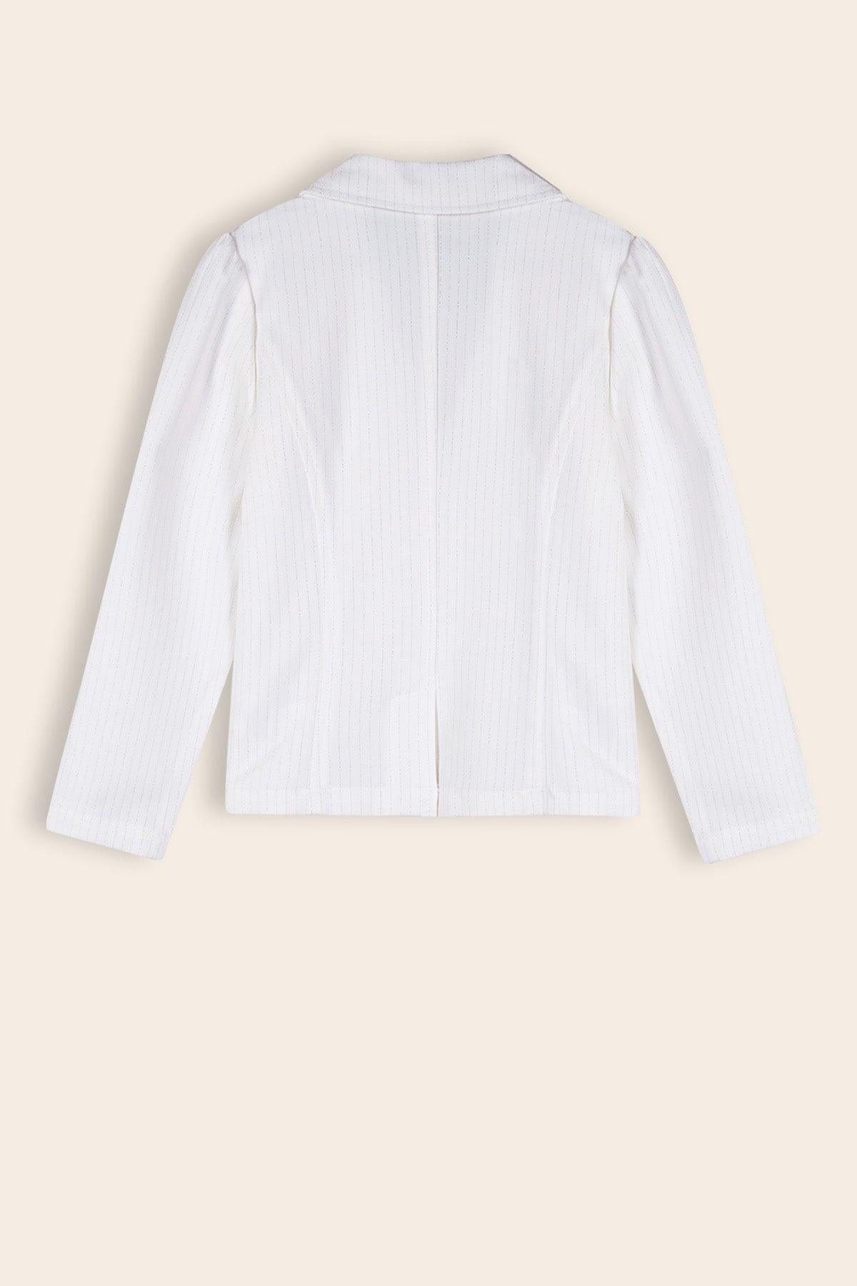 Dip Lurex Krijtstreep Blazer Wit - NoNo Kidswear