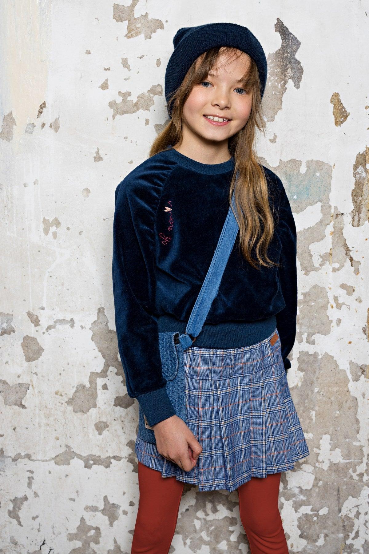 Kayla Raglan Nicky Velours Sweater - NoNo Kidswear