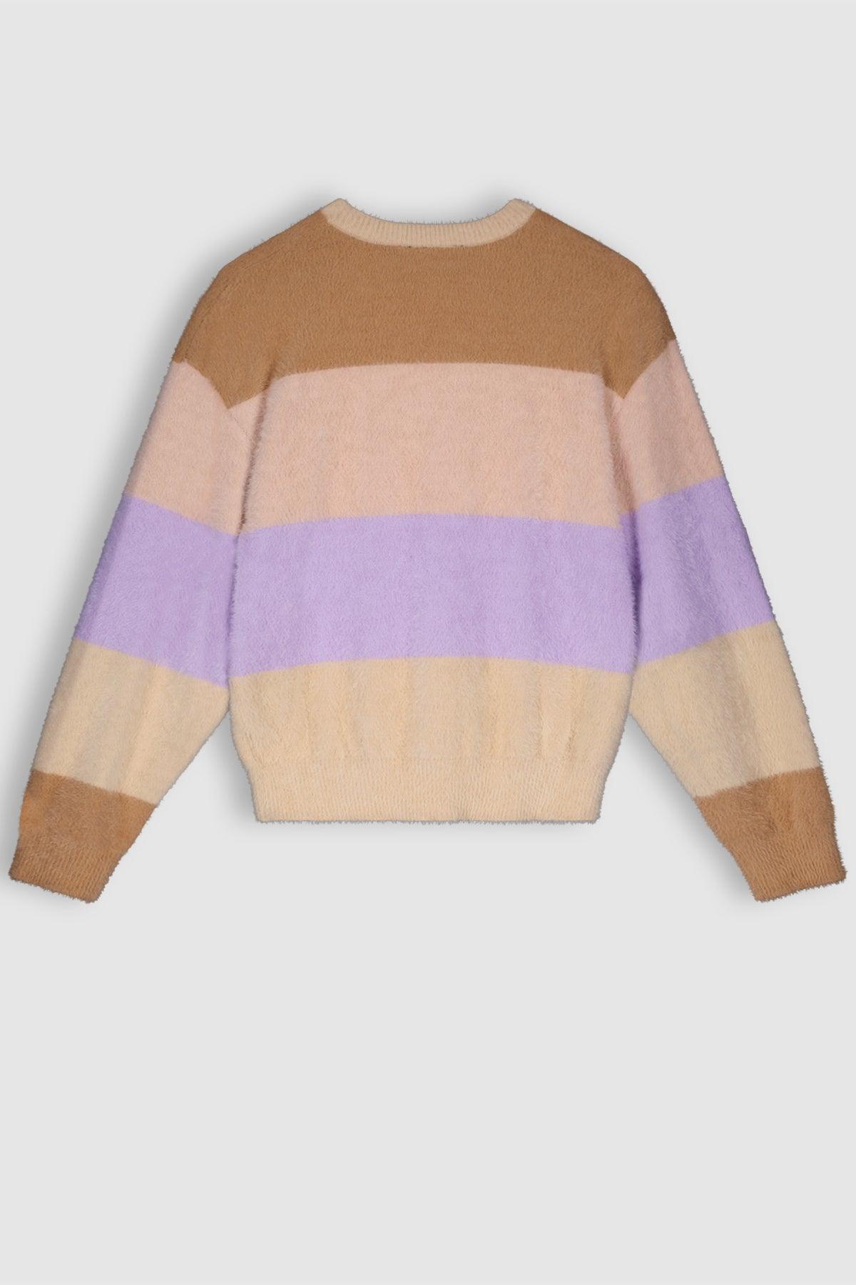 Kes Fluffy Striped Knitted Sweater - NoNo Kidswear