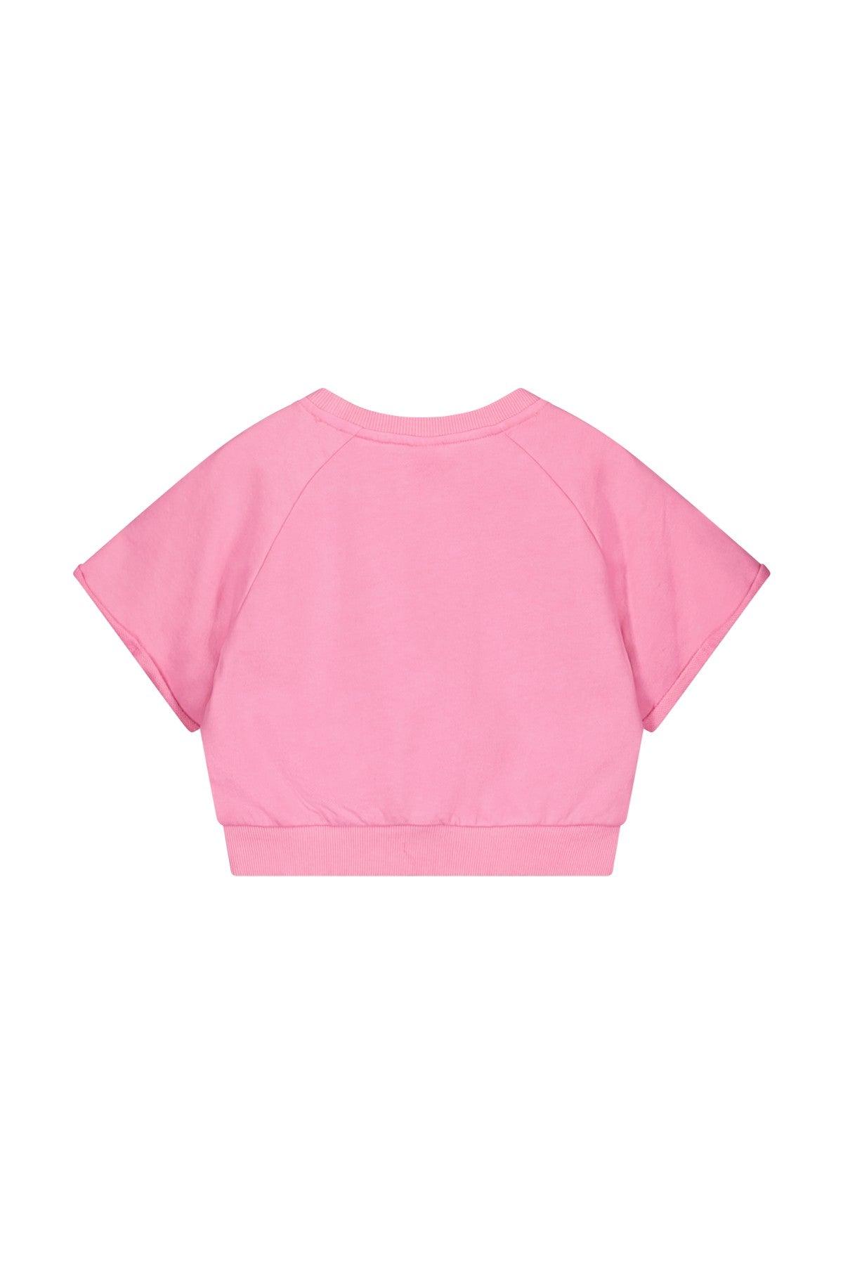 Teen Collab Luna Short Sleeve Sweater Lady Pink - LikeFlo