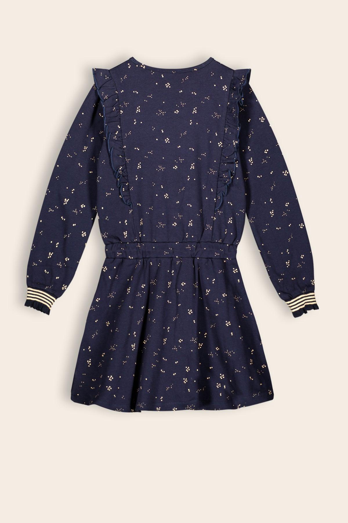 Mira Stippen Geprinte Interlock Jurk - NoNo Kidswear