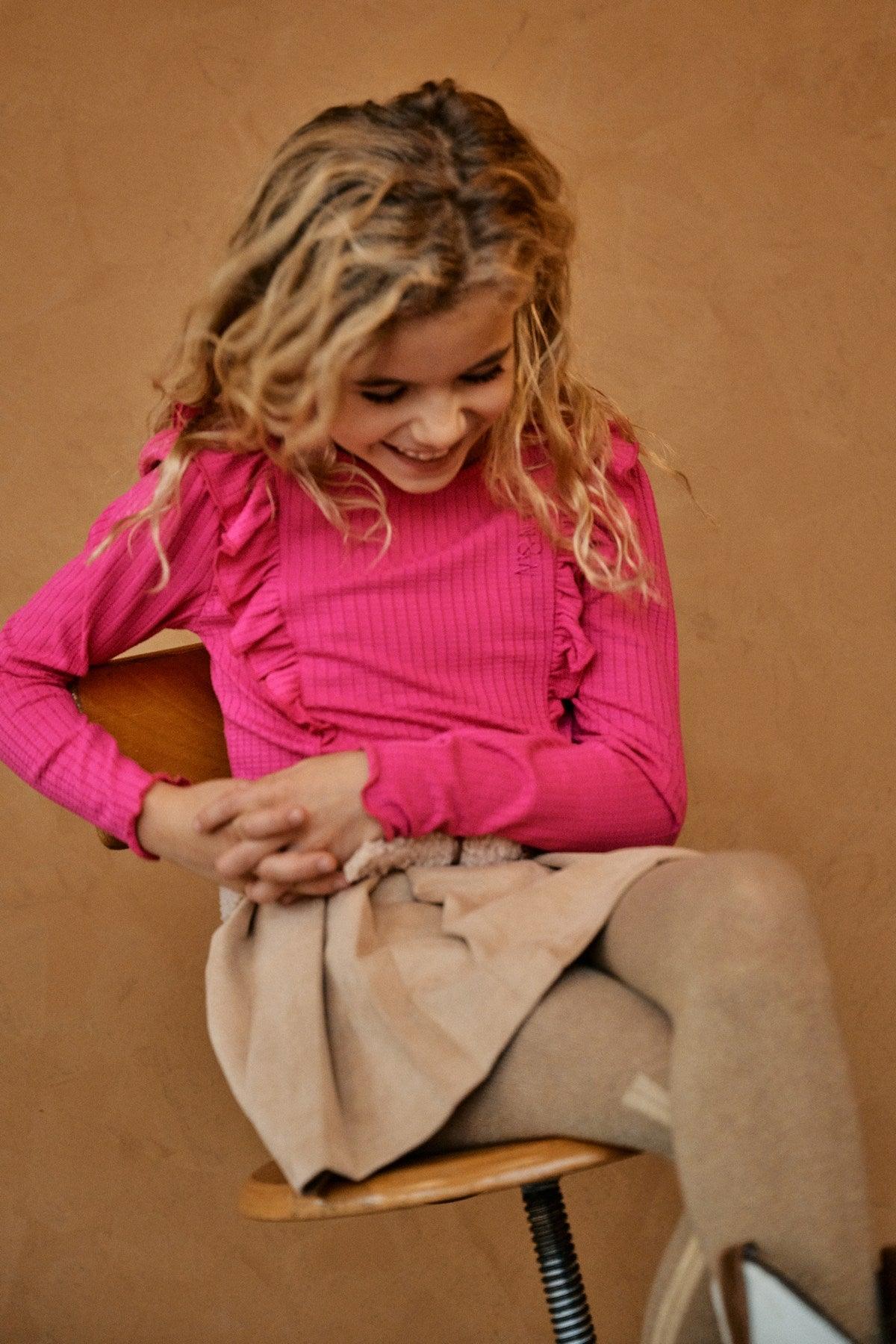 Nella Suede Geplooide Broekrok met Riem - NoNo Kidswear