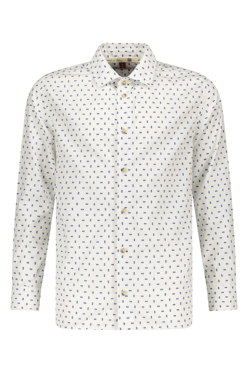 Oscar overhemd wit/blauw -Blouses - Red+Blu