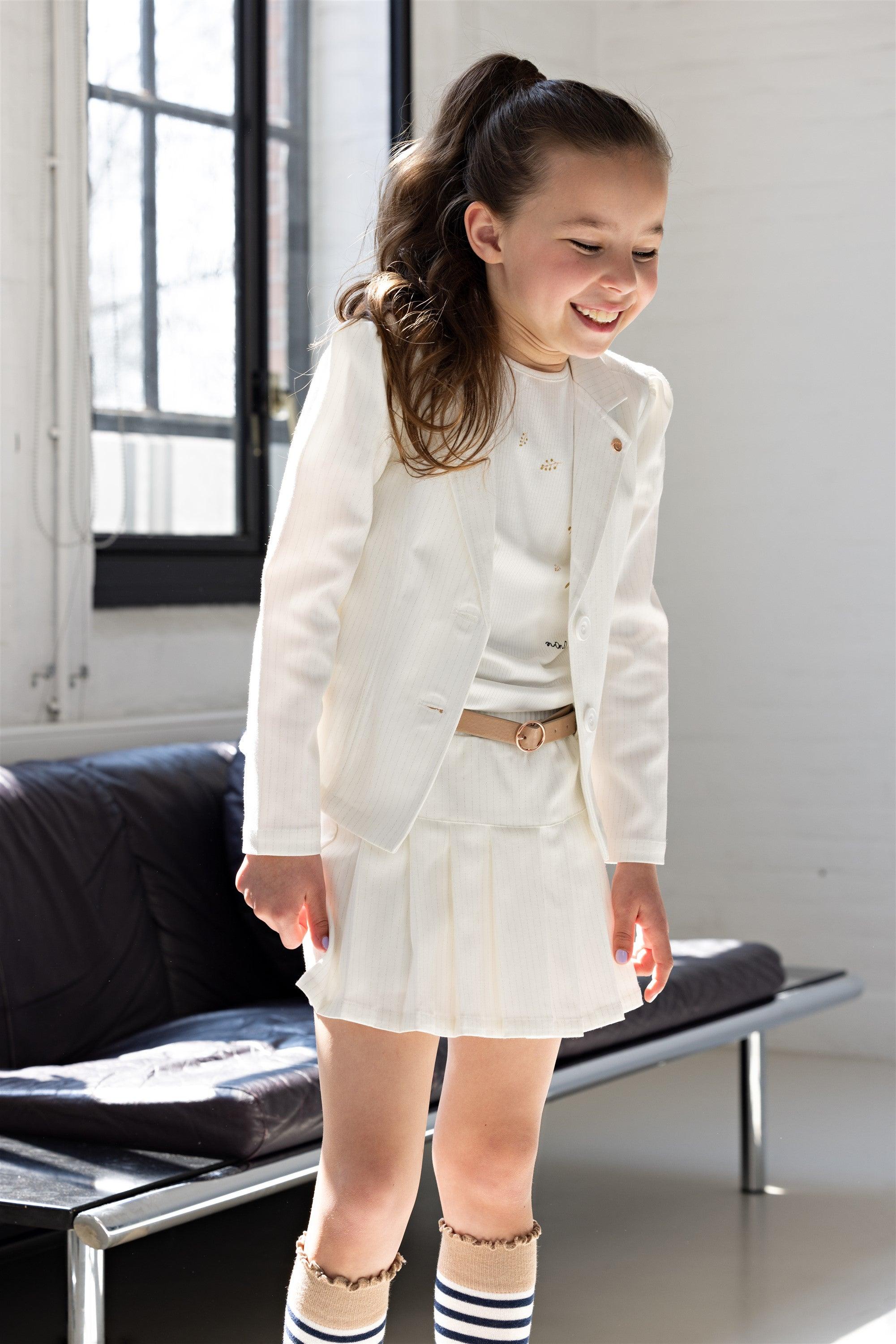 Senna Lurex Krijtstreep Skort met Riem - NoNo Kidswear