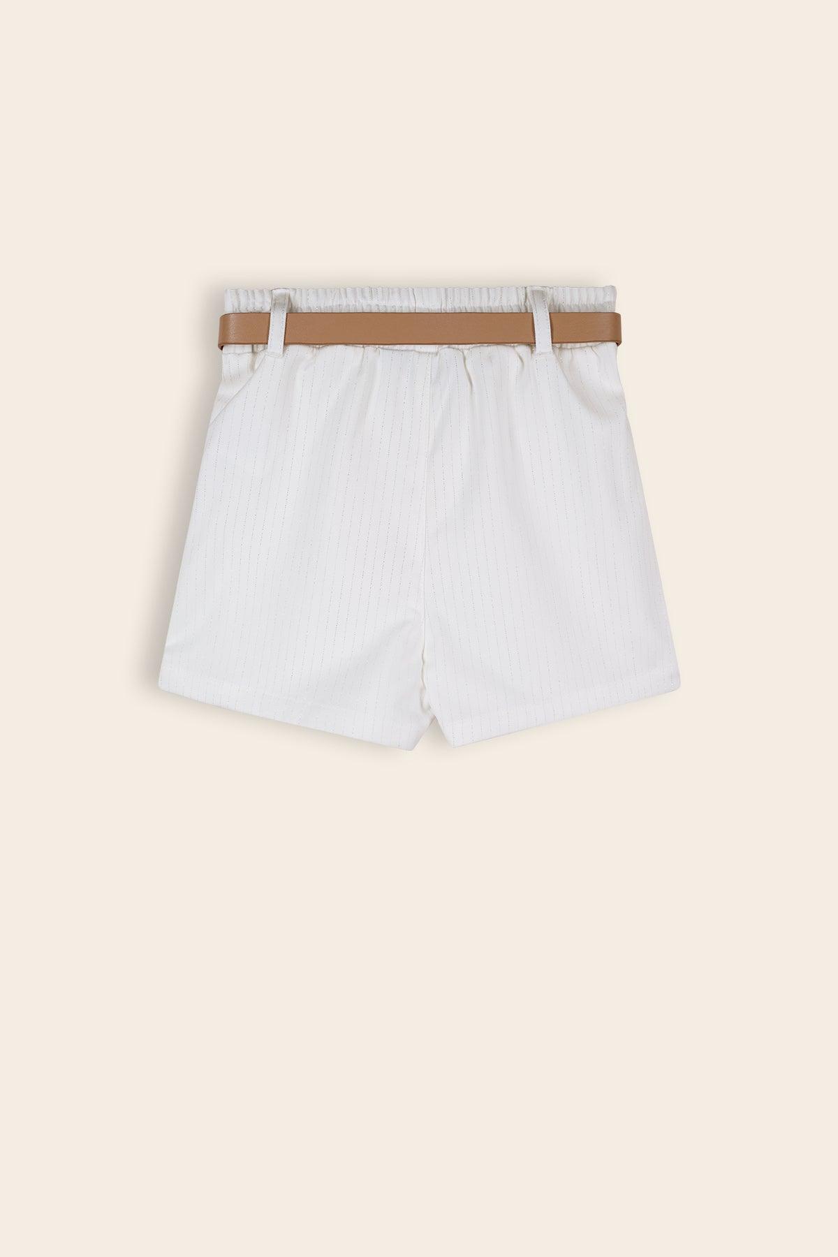 Senna Lurex Krijtstreep Skort met Riem - NoNo Kidswear