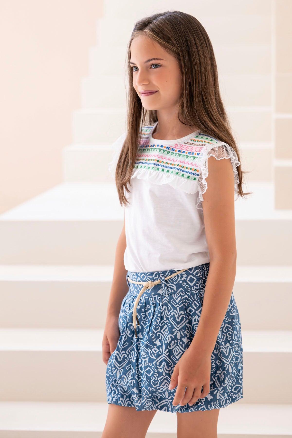 LikeFLO Skirt Valerie Denim Ikat - LikeFlo